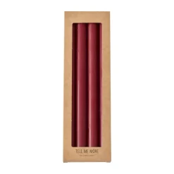 Tell Me More dinner stearinljus 28 cm 4-pack, Mörkröd