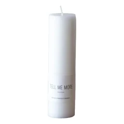 Tell Me More stearinljus M 15 cm, Vit