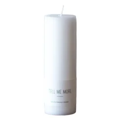 Tell Me More stearinljus L 15 cm, Vit