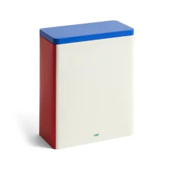 Tin Container förvaringsburk x-large, Off white-blue-red