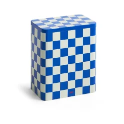 Tin Container förvaringsburk large, Blue-off white