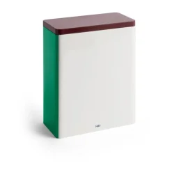 Tin Container förvaringsburk x-large, Off white-burgundy-green