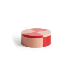 Tin Container förvaringsburk, Round red-soft pink