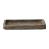 Travertine dekorationsbricka 13x25 cm, Brun