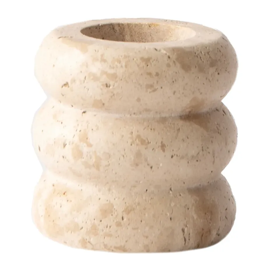 Travertine ljusstake, Medium 8 cm