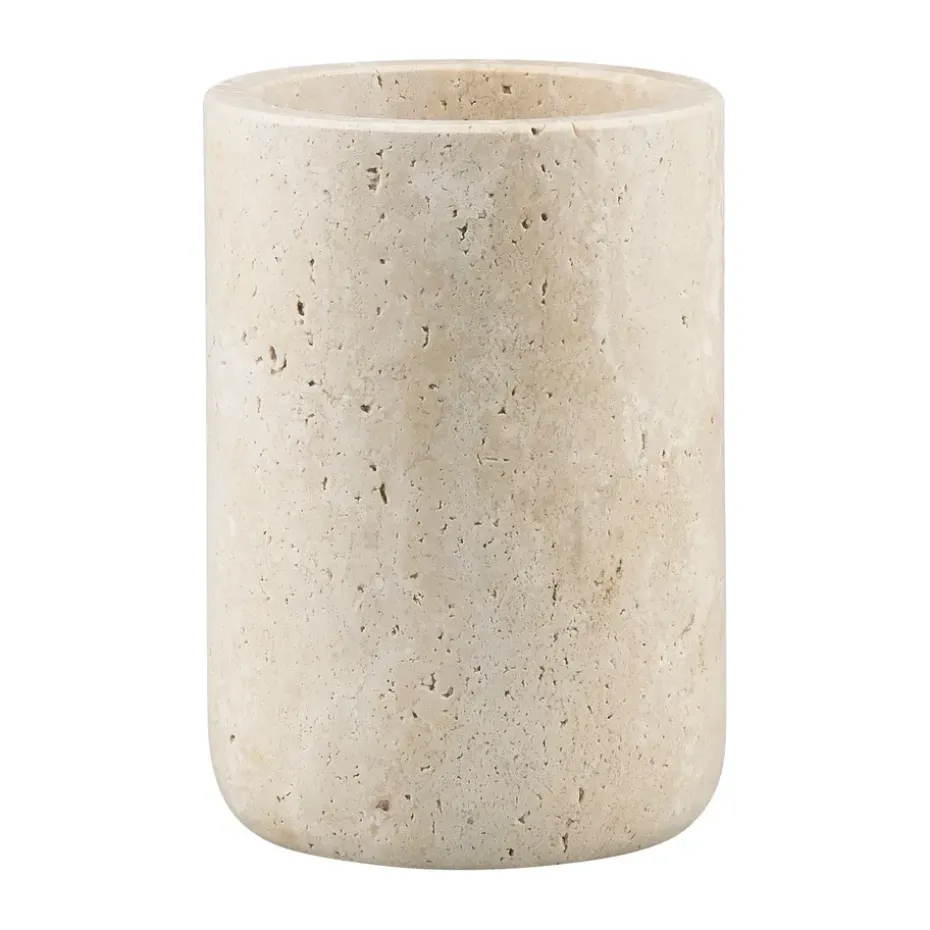 Travertine tandborsthållare 10 cm, Linen