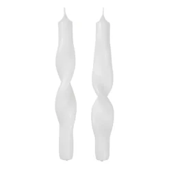 Twist twisted candles skruvade ljus 23 cm 2-pack, Pure white