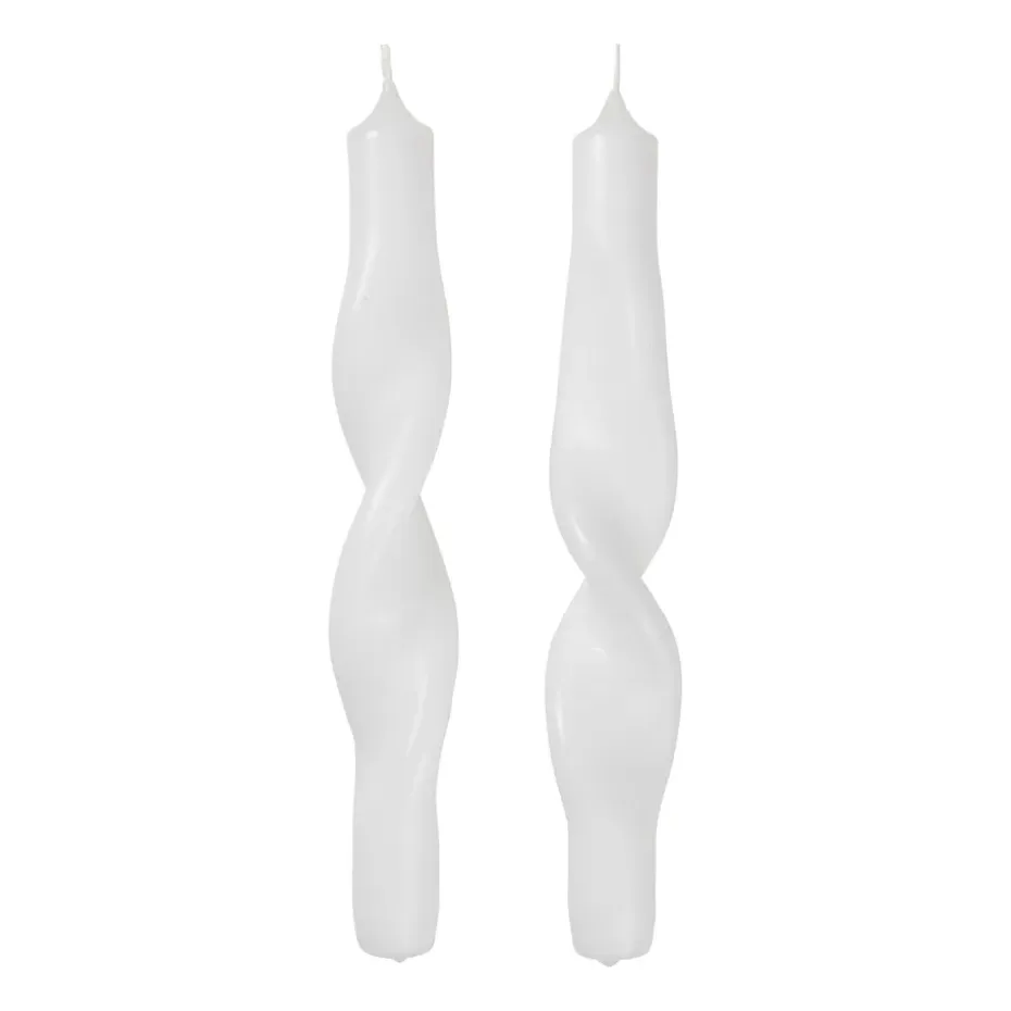 Twist twisted candles skruvade ljus 23 cm 2-pack, Pure white