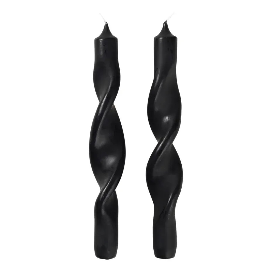 Twist twisted candles skruvade ljus 23 cm 2-pack, Simply black