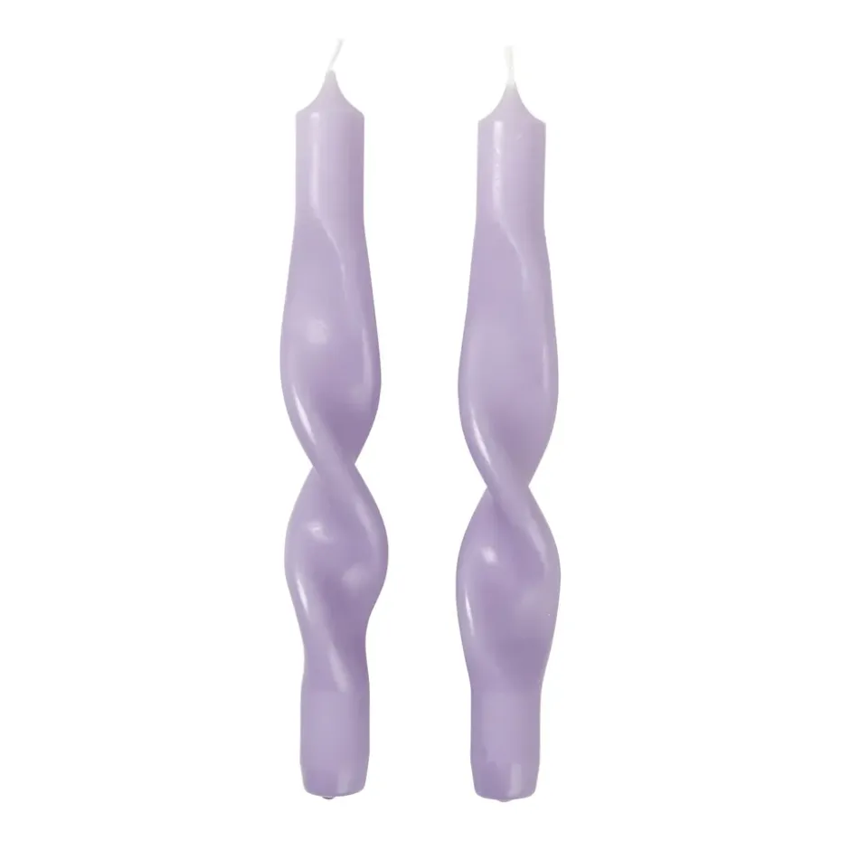 Twist twisted candles skruvade ljus 23 cm 2-pack, Orchid light purple