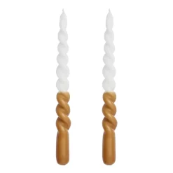 Twisted skruvade ljus tvåfärgade 25 cm 2-pack, Golden brown-white