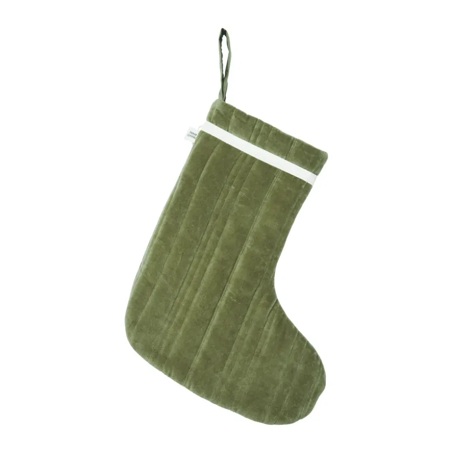 Vari quilted julstrumpa, Velvet-khaki