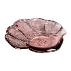 Venusmussla konstglas fat 30x33 cm, Rosa