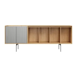 Vipp Cabinet H1 sideboard med ben, Light oak-marble, doors