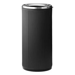 Vipp18 papperskorg med kant 22 l, Black-stainless steel