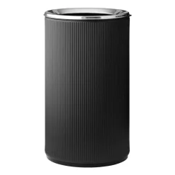 Vipp19 papperskorg med kant 60 l, Black-stainless steel