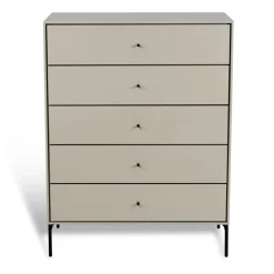 Volt byrå 5 lådor beige, Detaljer i svart