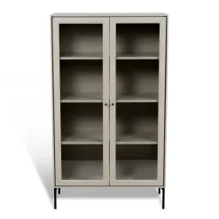 Volt vitrinskåp 130 cm beige, Detaljer i svart