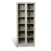Volt vitrinskåp 190 cm beige, Detaljer i rostfritt stål
